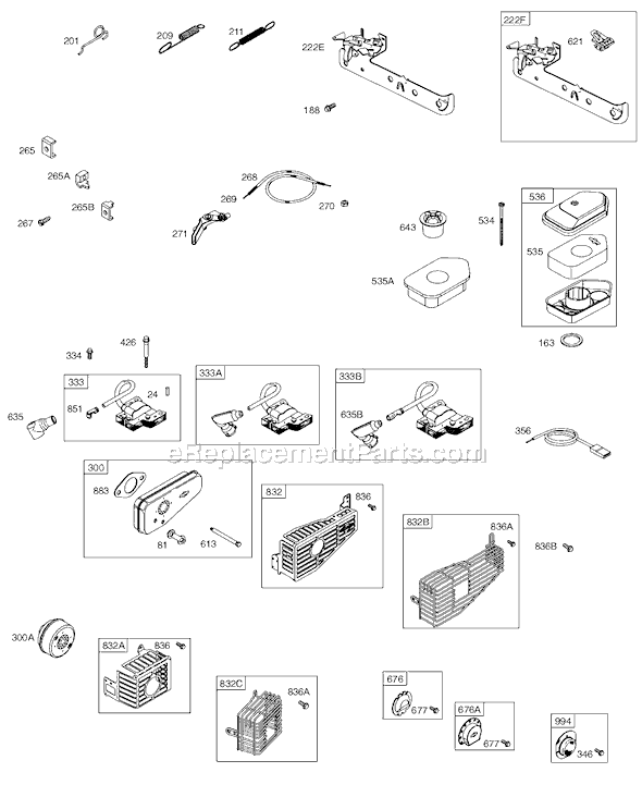 Page D Diagram and Parts List for 9D900SERIES  Briggs and Stratton Engine